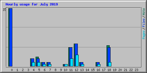 Hourly usage for July 2019