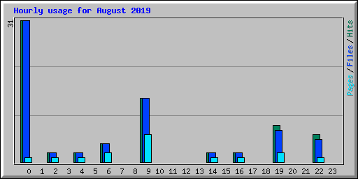 Hourly usage for August 2019