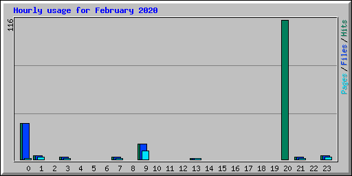 Hourly usage for February 2020